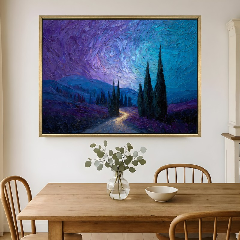 Nocturne Trail Canvas Wall Painting With Frame