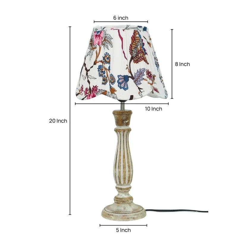 Meadowrust Wooden Base Cotton Table Lamp - Multicolor media 5
