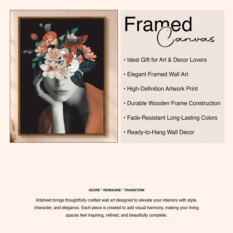 Vogue Bloom Canvas Wall Art With Frame media 6