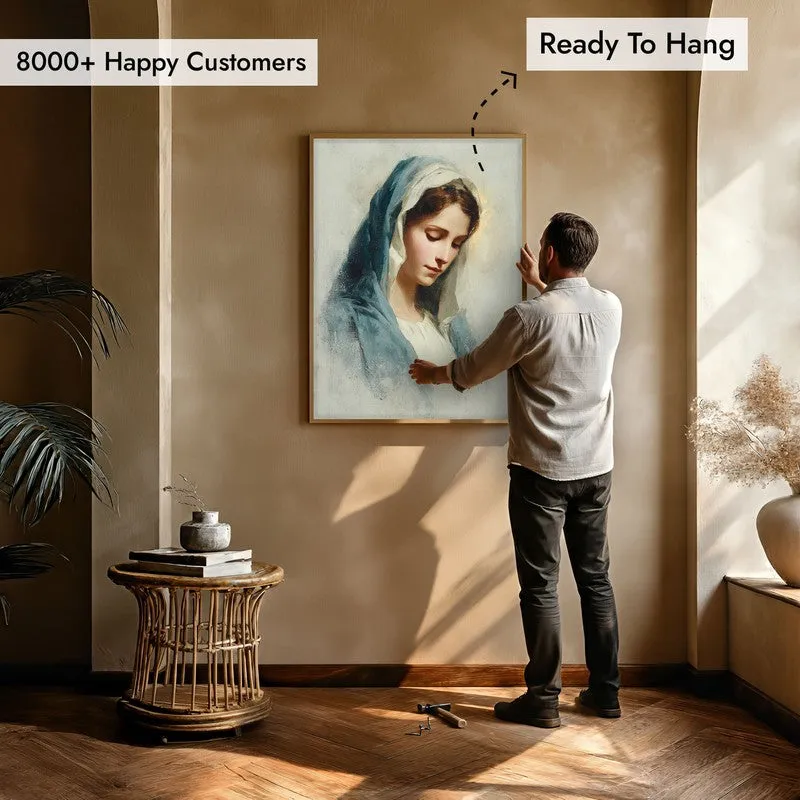 Whispers of Faith Archival Paper Wall Painting With Brown Frame media 5