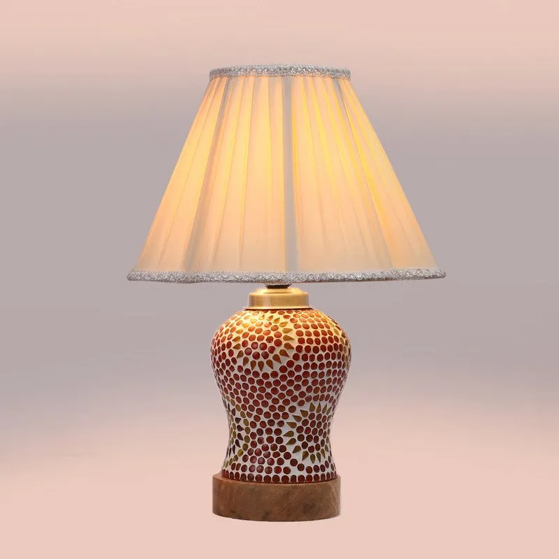Aranya Pleated Wooden Table Lamp - Multicolor media 6