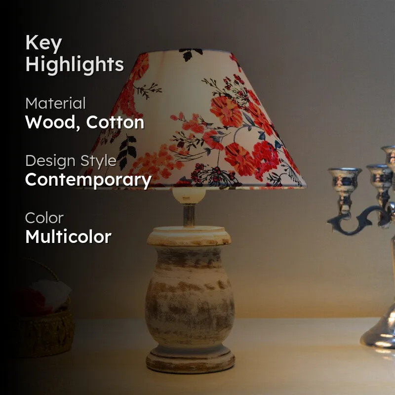 PetalHarmony Wooden Table Lamp media 2
