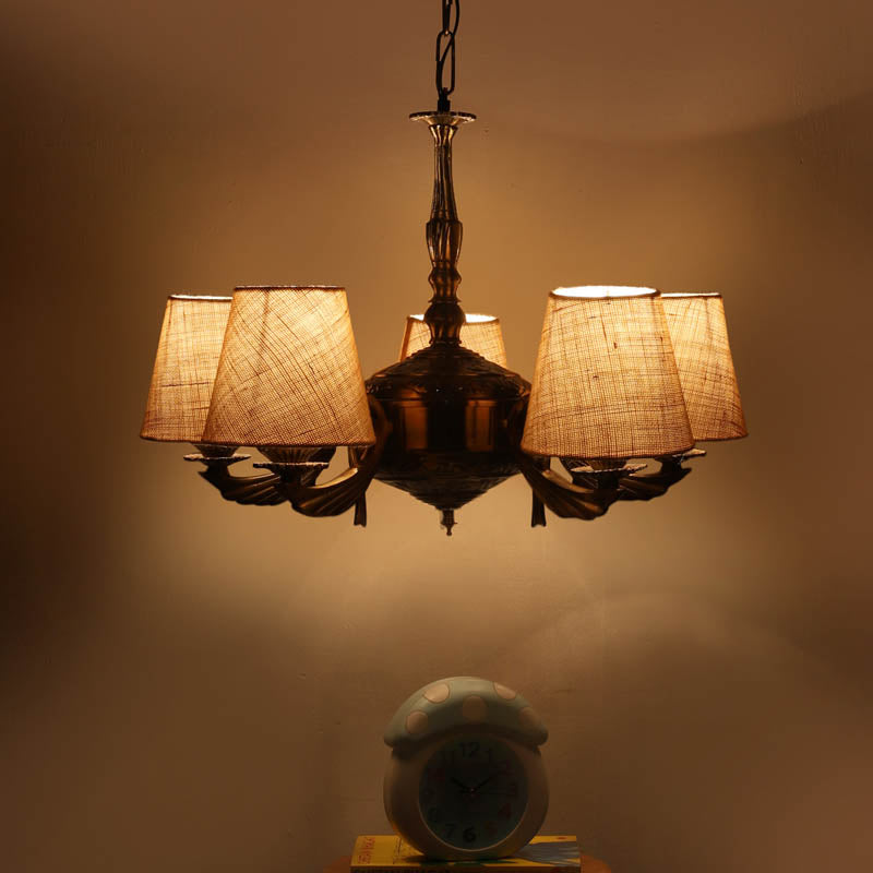 Whimsical Conical Golden Antique Ceiling Lamp