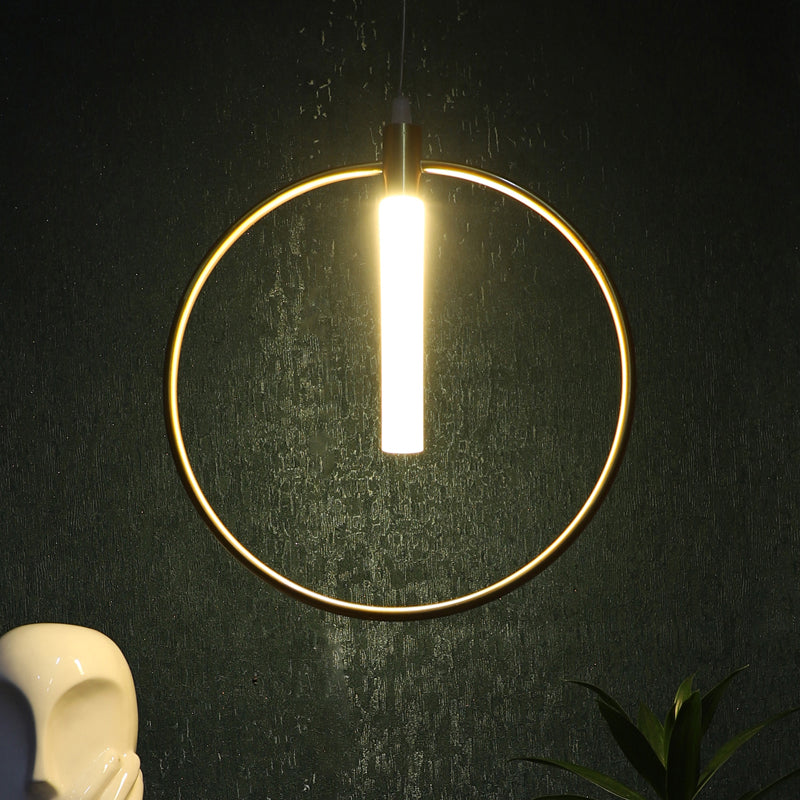 Haloire Glass & Iron Ceiling Lamp - Gold