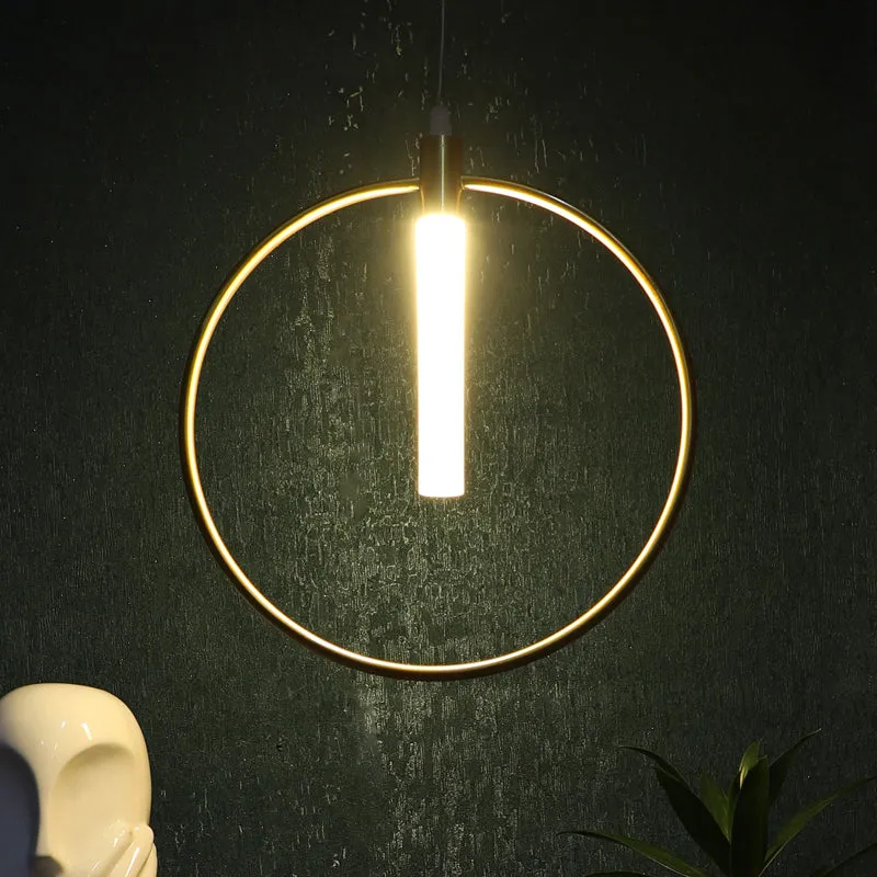 Haloire Glass & Iron Ceiling Lamp - Gold media 1