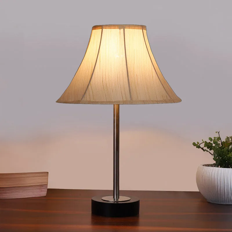 Ceylon Arc Rodin Wooden Table Lamp - OffWhite,Silver,Black media 2