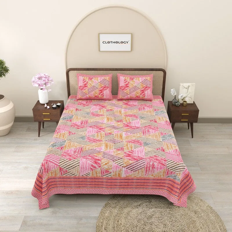 Softio Cotton Bedsheet (Pink) - 240 TC media 3