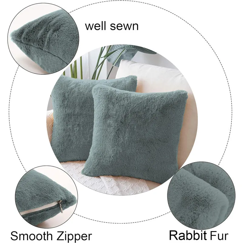 Fur Dual Cushion Cover Set (Sage) - Set Of Two media 5