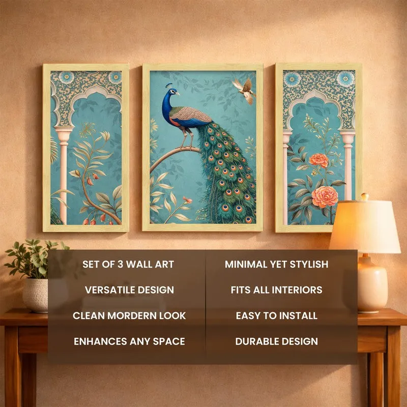 Elegent Mayur Wall Art With Frame - Set of Three media 5
