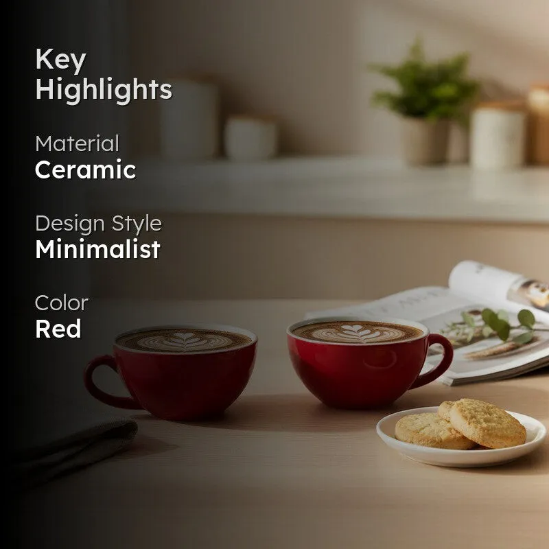 Classic Ceramic Tea Cup (240 mL Each) - Set Of Two media 2