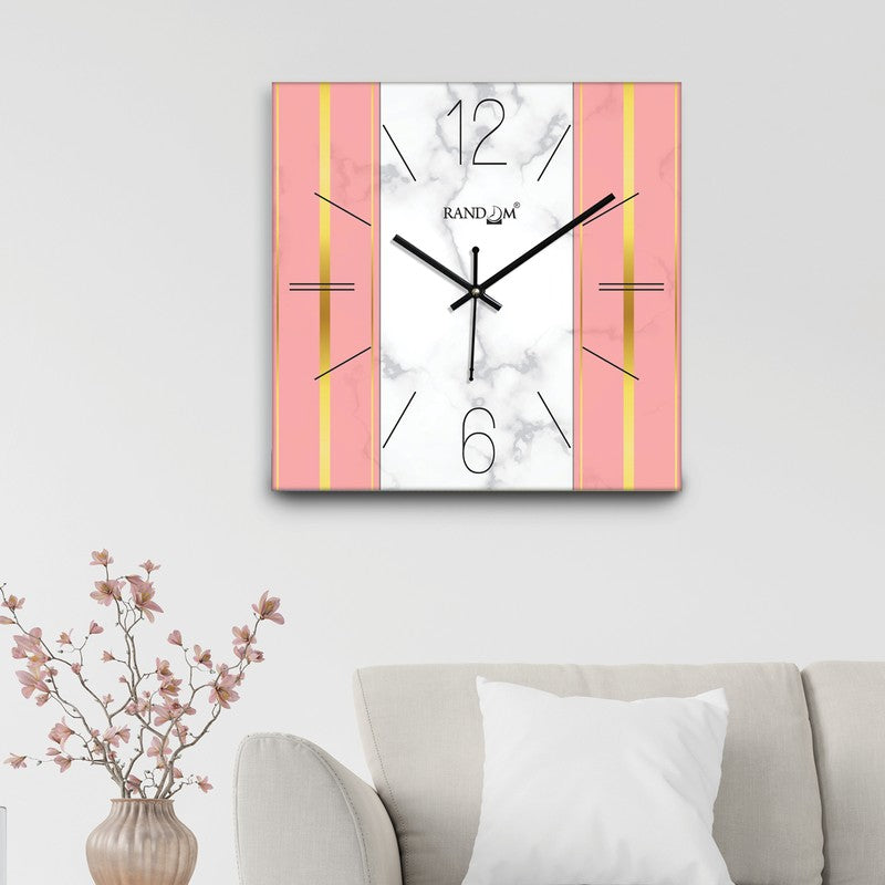 Kyron Analog Wall Clock - White,Pink