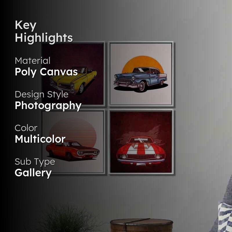 Mustang Poly Canvas Wall Art - Set of Four media 2