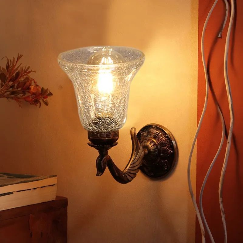 Swan Neck Antique Base Glass Wall Lamp media 3