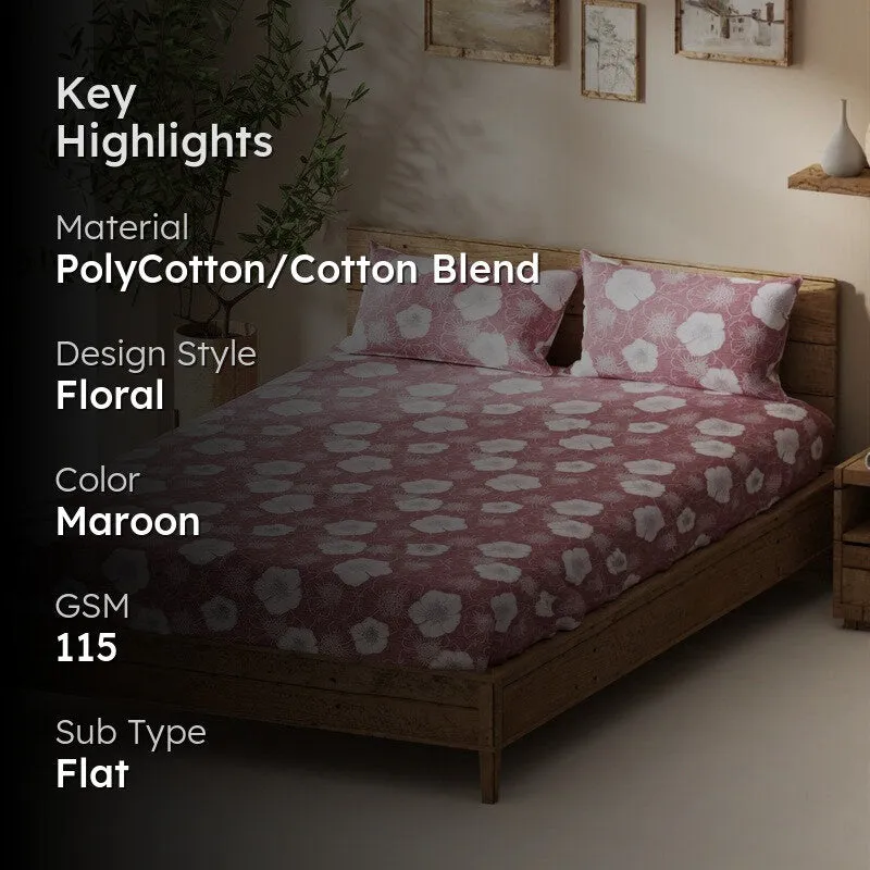 Gryvon Bedsheet (Maroon) - 115 GSM media 2