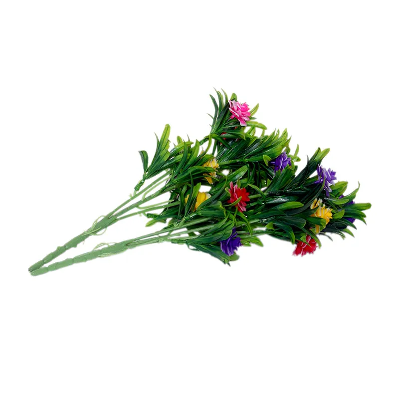Faux Filosia Flower Bunch (Multicolor) - Set Of Two media 3