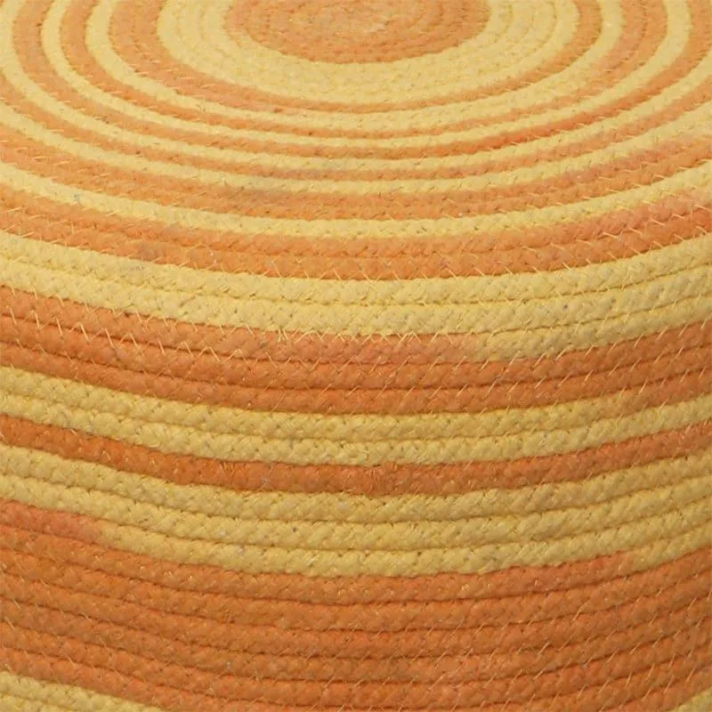 Seleni Cotton Ottoman - Orange & Yellow media 4