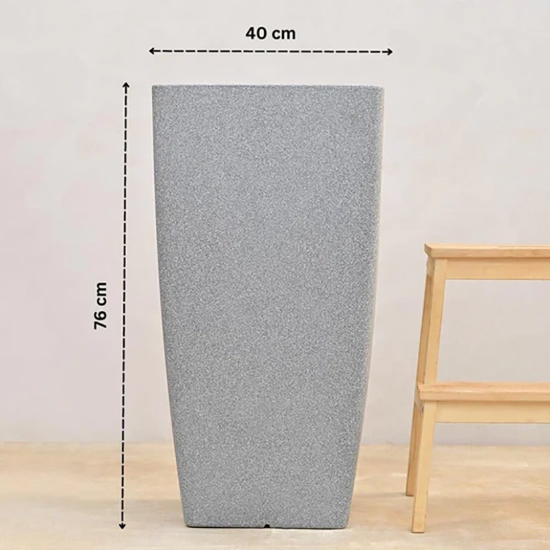 Ugaoo Lava Bloc Plastic Planter - Grey media 7
