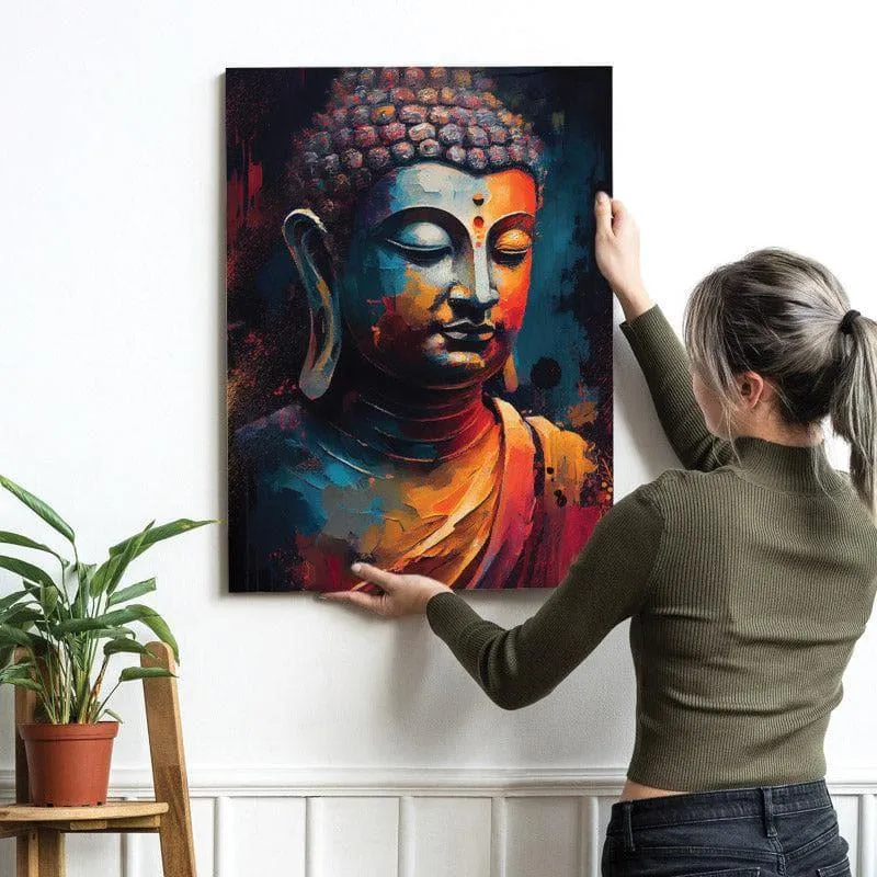 Calm Buddha Wall Painting media 4