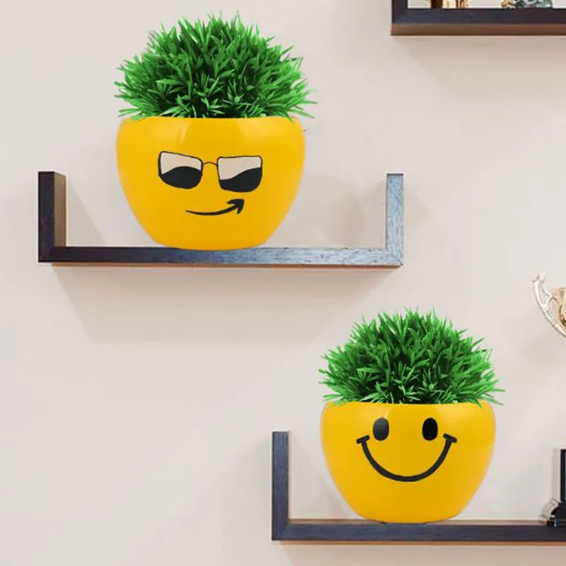 Emoji Fun III Metal Planter - Set Of Two media 2