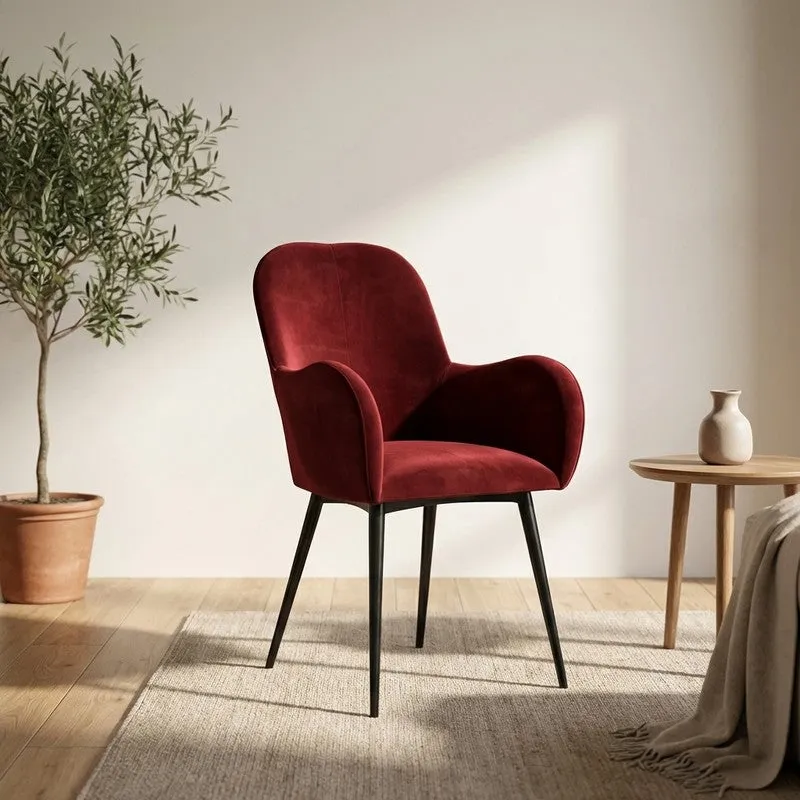 Velmora Metal Accent Chair - Red media 1