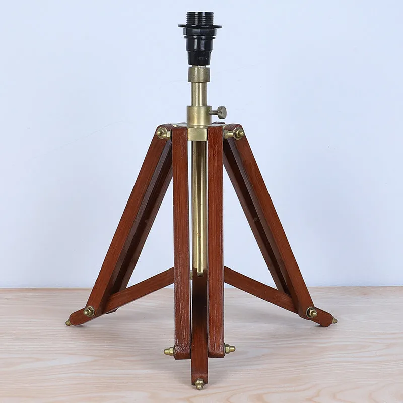 Mandala Merry Printed Tripod Mango Wood Table Lamp - Brown,Yellow,White media 5