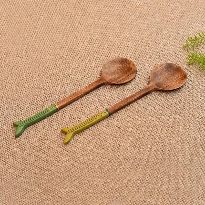 Etash Wooden Ladle  - Set Of Two media 1