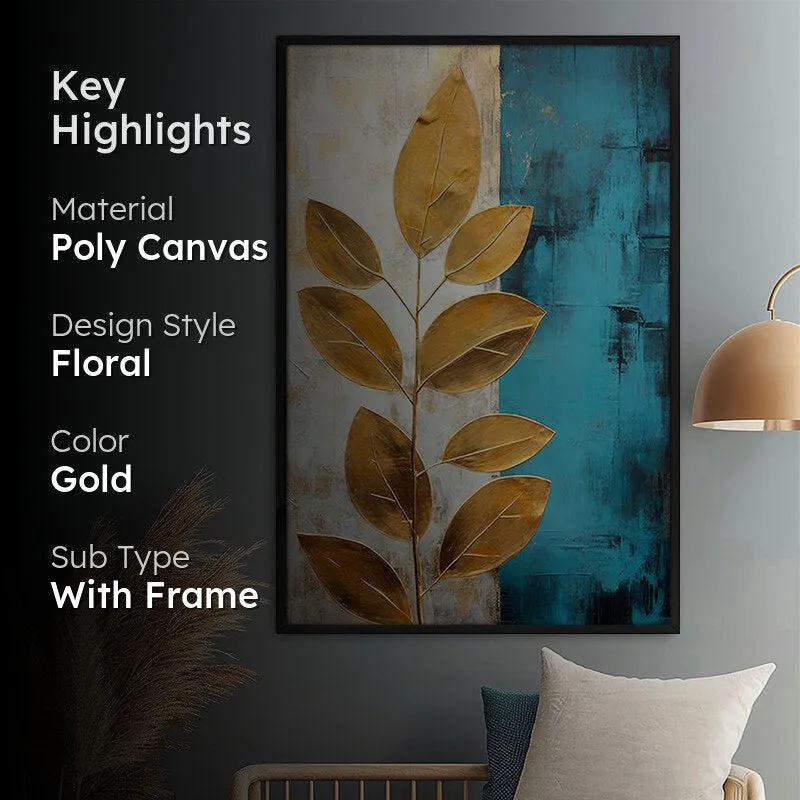 Leaves of Light Wall Painting With Frame media 2