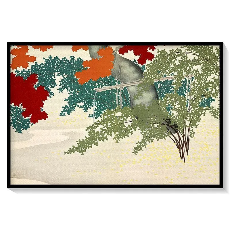 Maple from Momoyogusa By Kamisaka Sekka Canvas Wall Art - Black Frame media 5