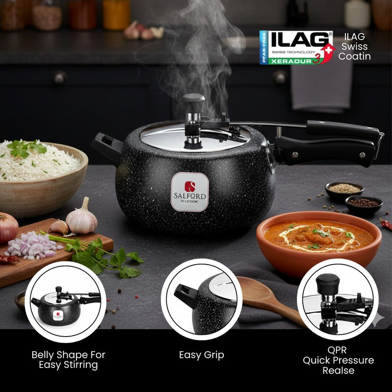 Salford Ceramic Coated Pressure Cooker (Black) - 5000 mL media 6