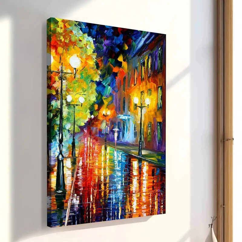 City Lights in Rain Wall Art media 3