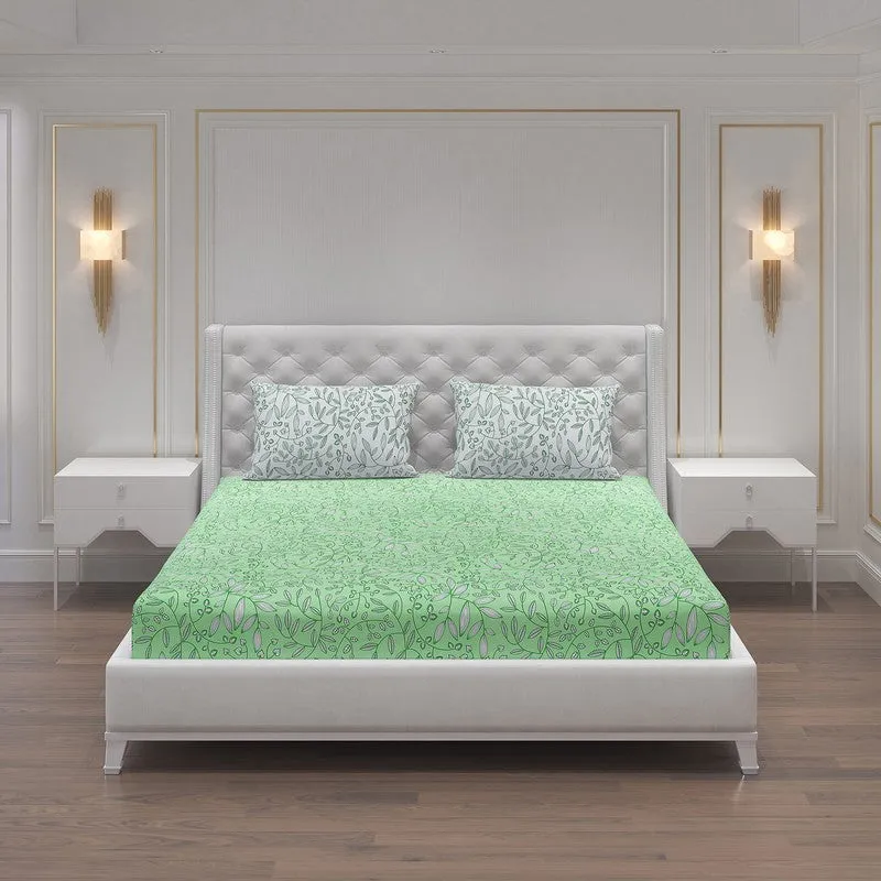 Monte Carlo Floria Luxe Cotton Bedheet (Green) - 104 TC media 3