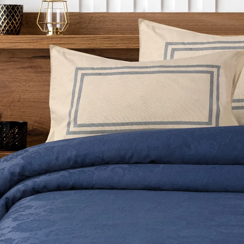 Floral Aura Cotton Bedsheet (Blue) - 224 TC media 4