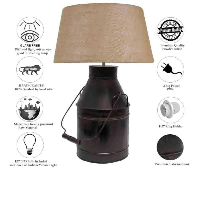 Milkman Fabric Table Lamp - Brown,Black media 7