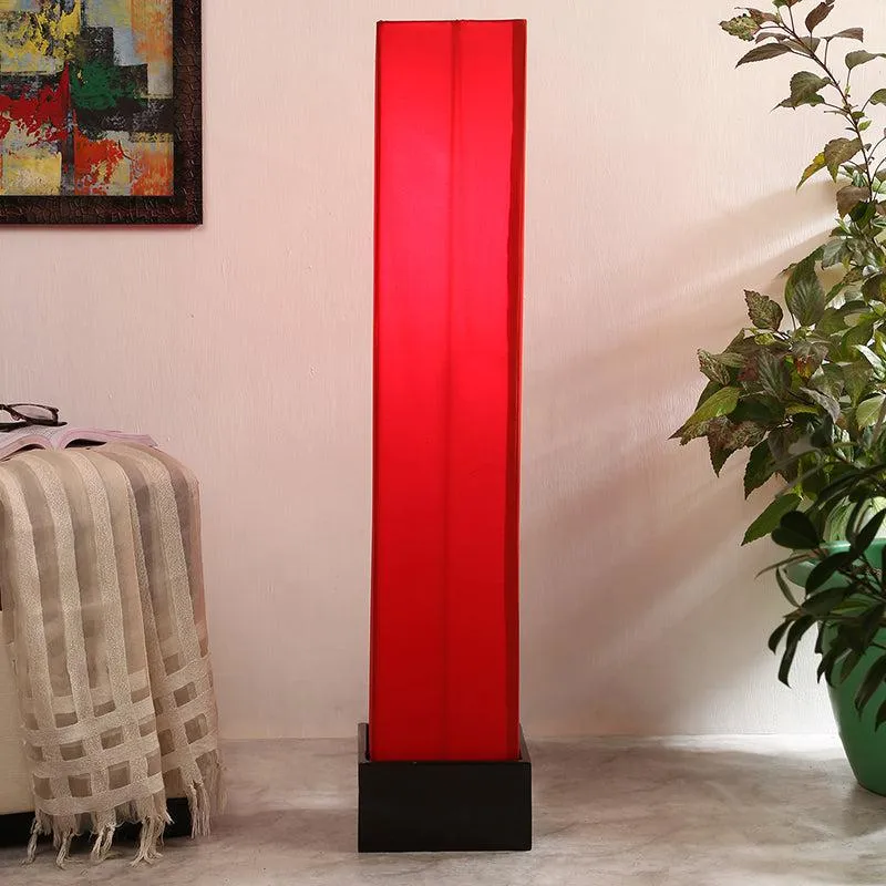 Axiya Wooden Tower Floor Lamp - Red media 1