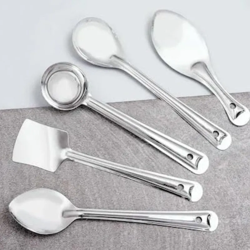 Elegant Silver Steel Kitchen Tools - Set Of Six media 3