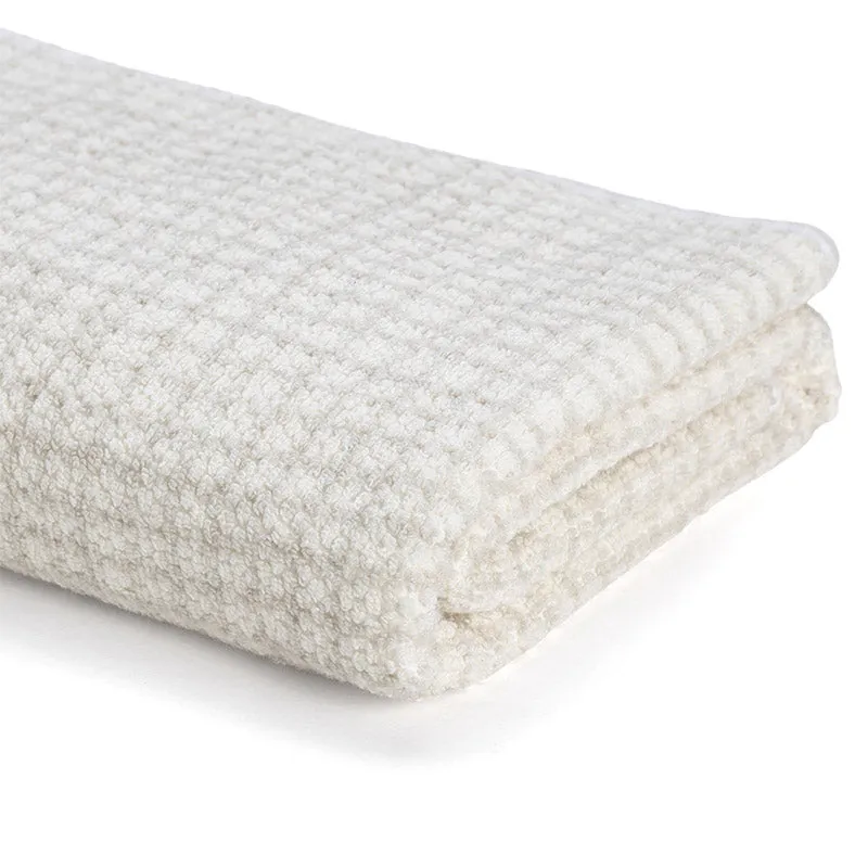 Madras Terry Cotton Bath Towel - White media 3