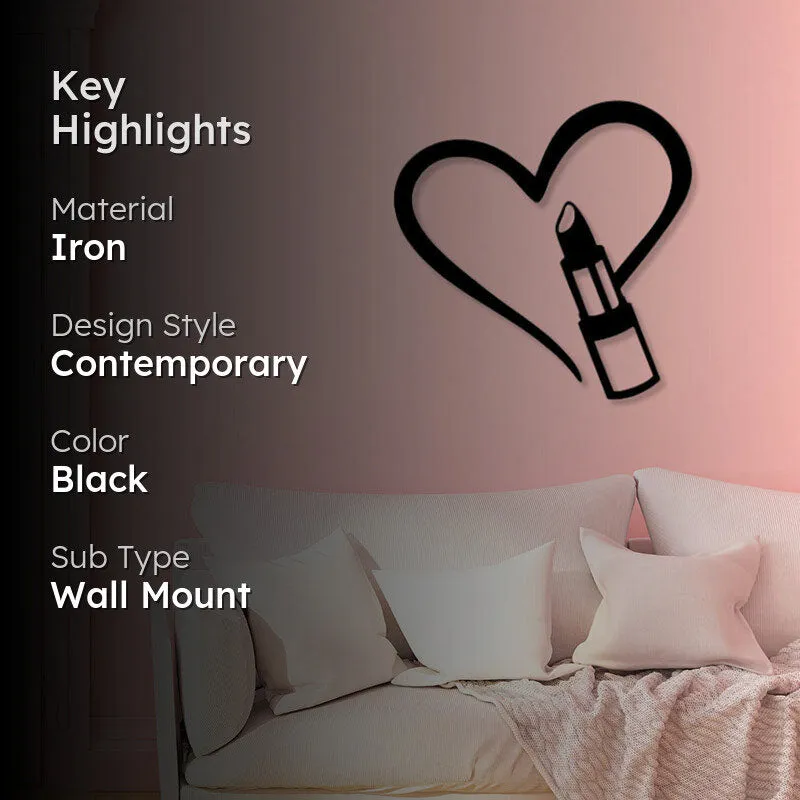 Love Lipstick Makeup Black Iron Wall Accent media 2