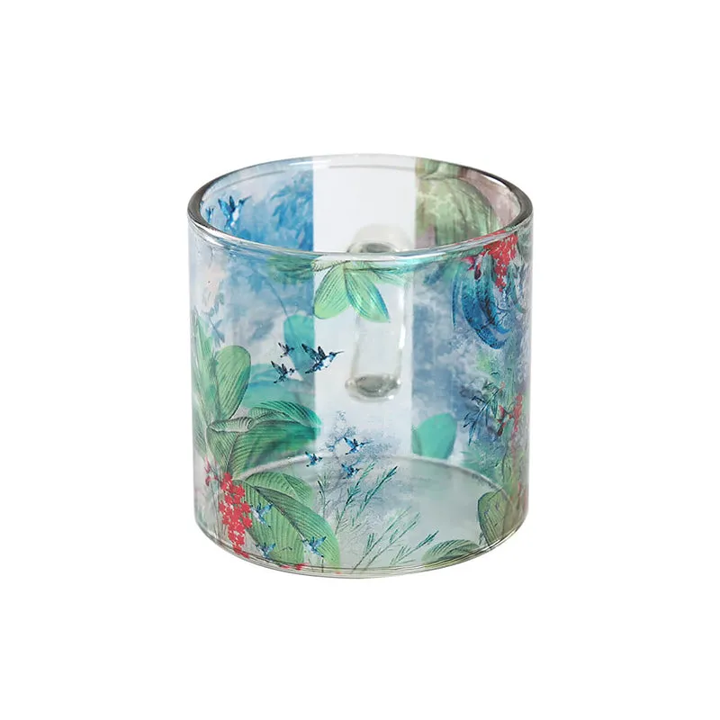 India Circus Glass Tea Cup (130 mL Each)/Transparent,Blue)- Set of Four media 5