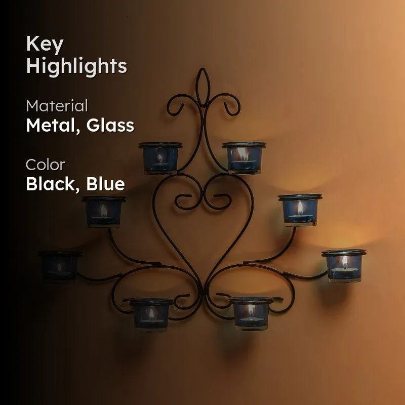 Floral Candle Holder - Blue media 2