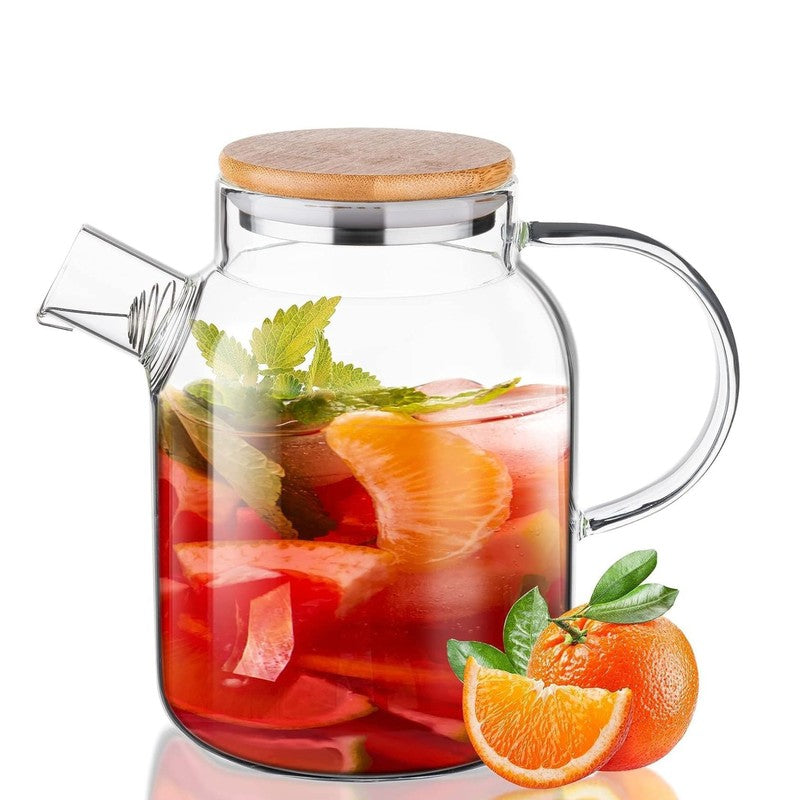 Elegant Glass Pitcher with Lid for Juice and Water - 1800 ML media 3