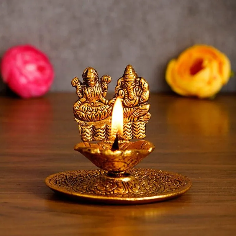 Ganesha & Lakshmi Metal Diya media 3