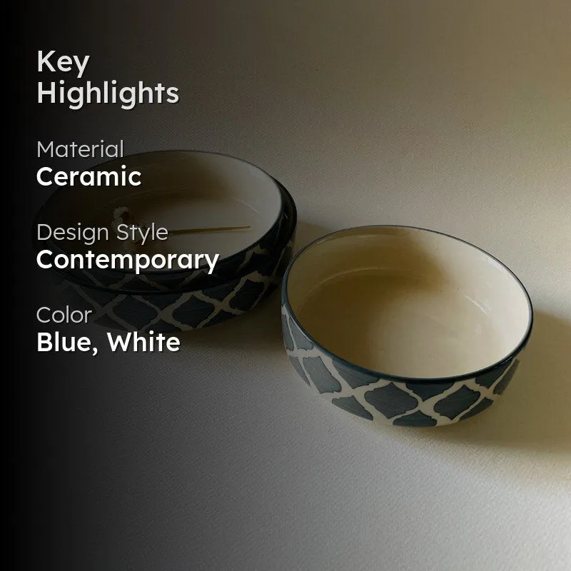 Wilara Flat Bowl (Blue & White) - Set Of Three media 2