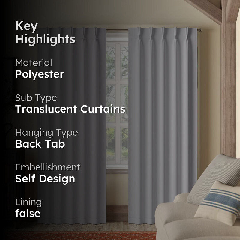 Imora Double Pinch Pleat Short Width Curtain - Silver media 2