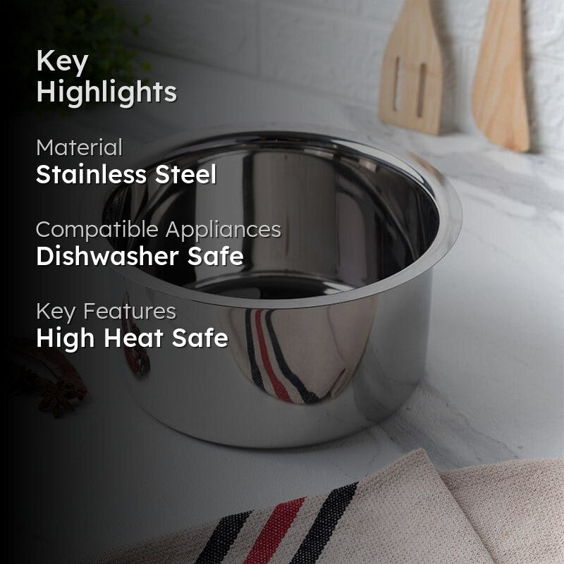 Avsa Stainless Steel Pateela - 3550 mL / 10 Inches media 2