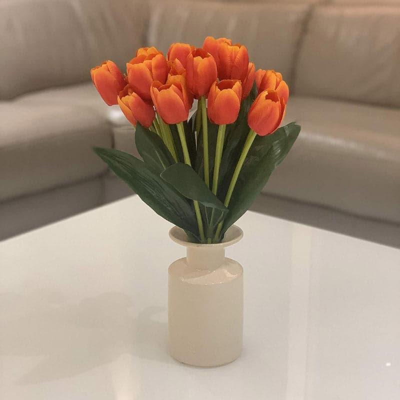 Faux Silk Tulip Flower Bunch - Orange media 4