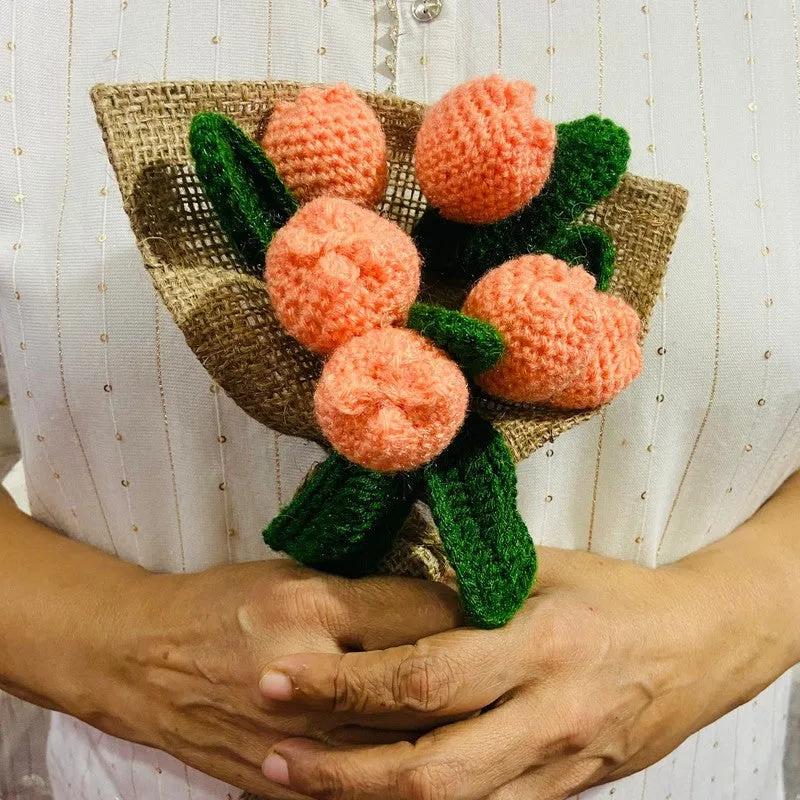Crochet Handmade Tulip Bouquet (Peach) - Set Of Six media 6