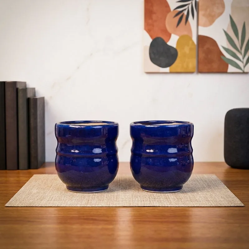 VelourVista Pots Blue - Set Of Two media 1