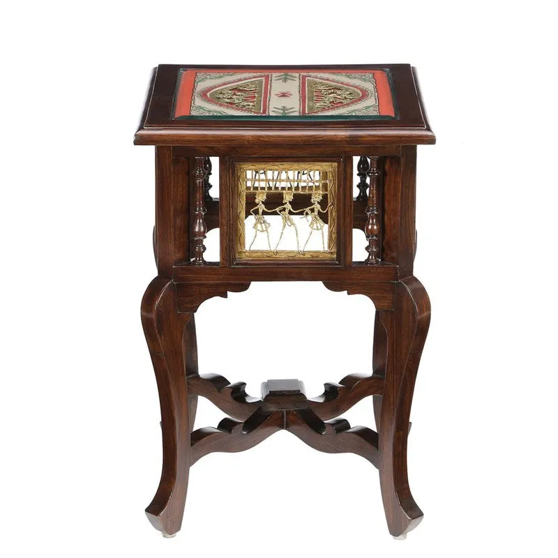 Harbi Teak Wood Side Table media 3