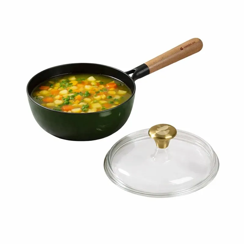 Cumin Co Enamel Cast Iron Sauce Pan (1500 mL) - Green media 4