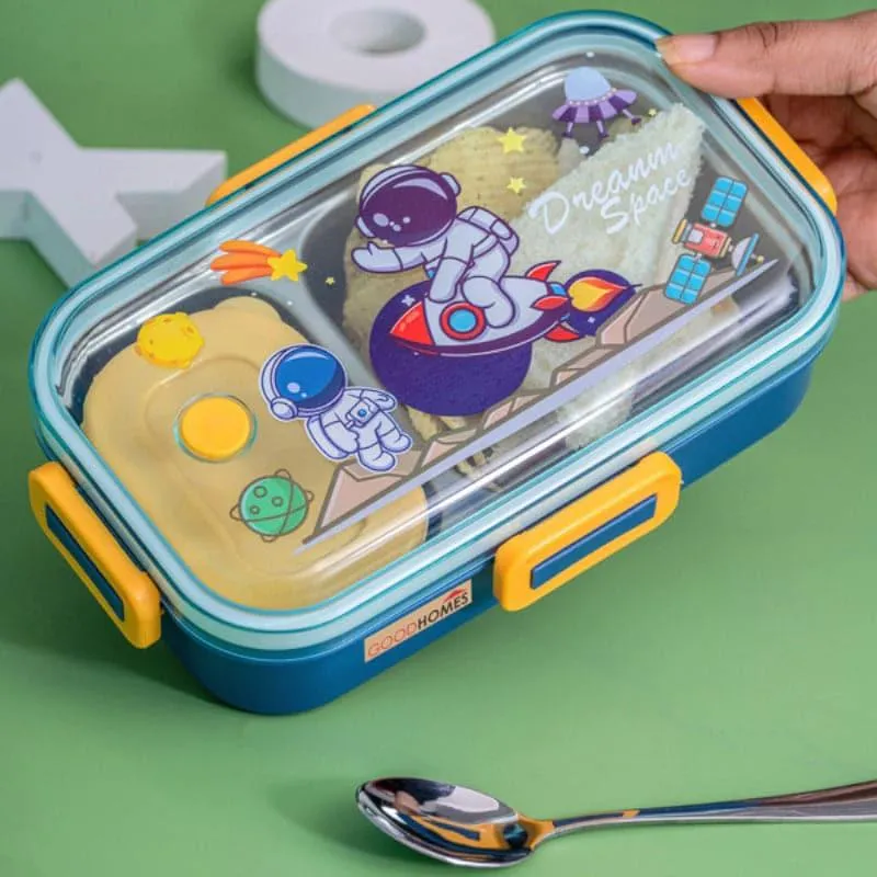 Space Craft Kids Lunch Box With Container & Spoon - 700 ML media 3